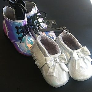 2 Pairs Wonder Nation Size 6 little girl's shoes